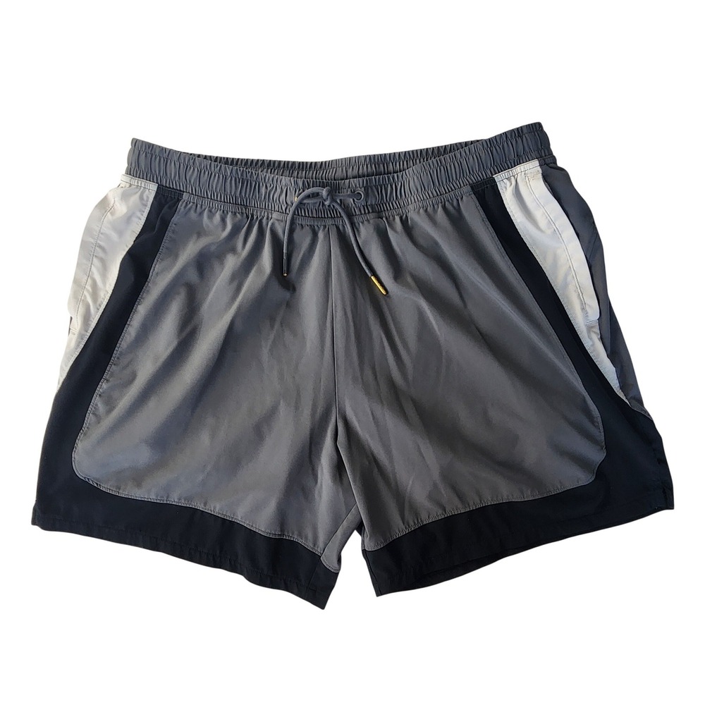 Gilly Hicks Mens‎ XL Gray Black Activewear Shorts Built-in Liner Zipper Pocket